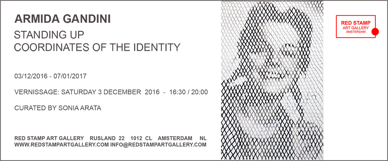 armida gandini,red stamp art gallery,amsterdam,standing up,coordinates,coordinates of the identity,identity,identità,coordinate,sonia arata,marco nember